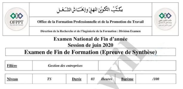 Exam fin formation EFF 2020 TSGE